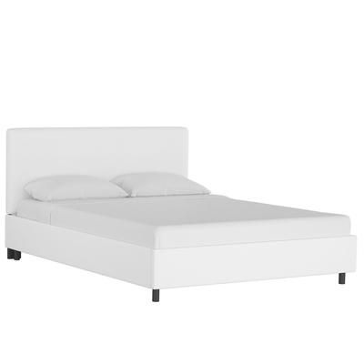 Twill Upholstered Platform Bed by Skyline Furniture in Twill White (Size KING)