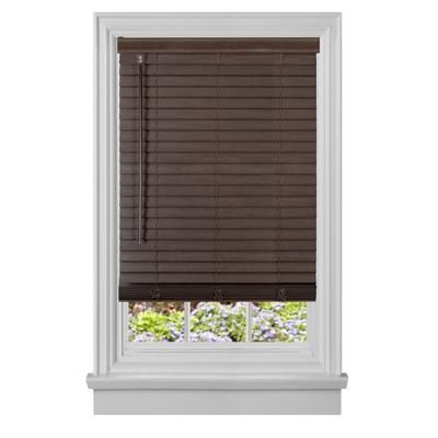 Wide Width Cordless GII Madera Falsa 2" Faux Wood Plantation Blind by Achim Home Décor in Mahogany (Size 43" W 64" L)