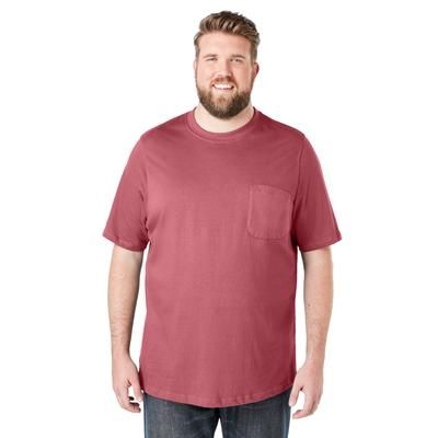 Men's Big & Tall Heavyweight Pocket Crewneck T-Shirt by Boulder Creek in Dark Salmon (Size 8XL)