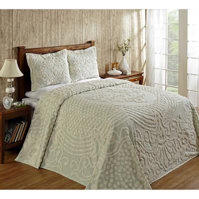 Tufted Chenille Bedspread by Better Trends in Sage (Size FULL/DOUBLE)