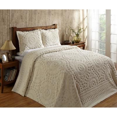 Rio Collection Chenille Bedspread by Better Trends in Ivory (Size QUEEN)