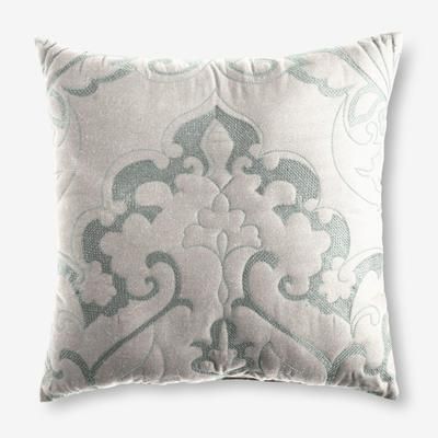 Amelia Square Pillow by BrylaneHome in Ivory Seaglass
