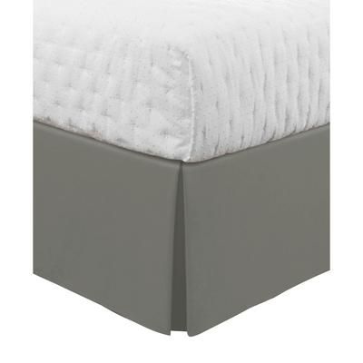 Luxury Hotel Classic Tailored 14" Drop Silver Bed Skirt by Levinsohn Textiles in Silver (Size QUEEN)