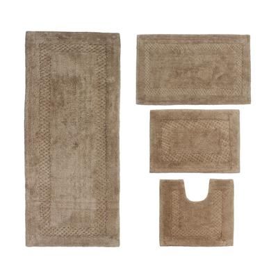 Classy 3-Pc. Bath Mat Set by Home Weavers Inc in Linen (Size 4 RUG SET)