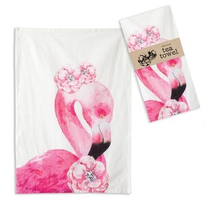 Flamingo Tea Towel - Box of 4 - CTW Home Collection 780223