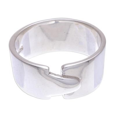 Cool Down,'Polished Sterling Silver Band Ring'