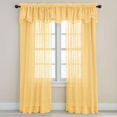 BH Studio Sheer Voile Layered Valance by BH Studio in Daffodil Window Curtain