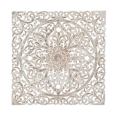 Juniper + Ivory 36 In. x 36 In. Traditional Floral Wall Decor Brown Wood - Juniper + Ivory 45916