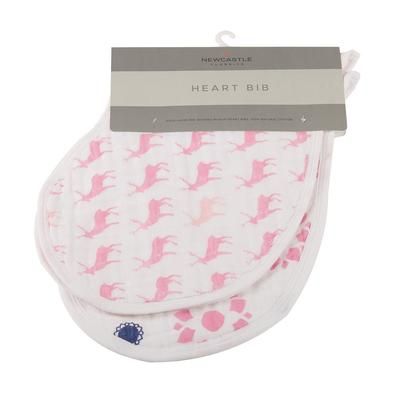 Pop of Pink Cotton Heart Bibs 2PK - Newcastle Classics 728