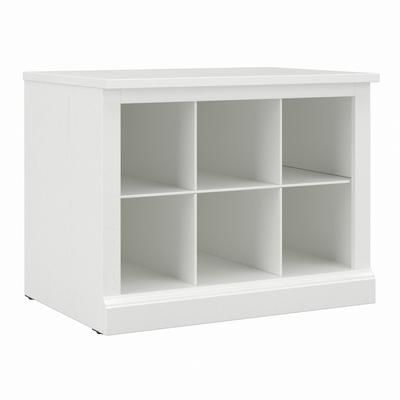 Bush Furniture Woodland 24W Small Shoe Bench with Shelves in White Ash - WDS224WAS-03