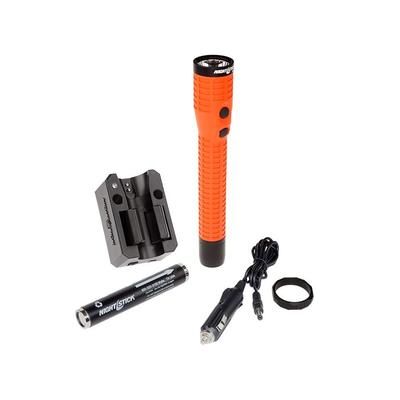 Nightstick Duty Size Dual-Light Rechargeable 650 Lumen Polymer LED Flashlight w/Tail Cap Magnet DC Charger Battery Red NSR-9920XLDC