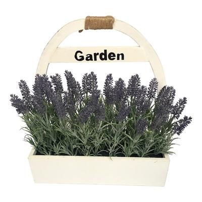 16.5 Inch Lavender Wooden Pot- Jeco Wholesale HD-BT111