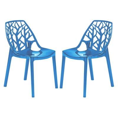 Modern Cornelia Dining Chair, Set of 2 - Leisuremod C18TBU2