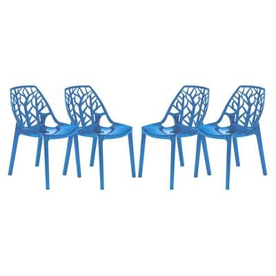 Modern Cornelia Dining Chair, Set of 4 - Leisuremod C18TBU4