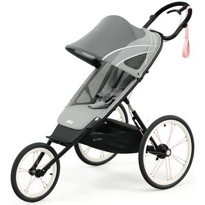 Cybex AVI Jogging Stroller Bundle - Black/Pink Frame + Medal Grey Seat Pack