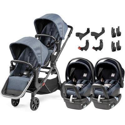Agio by Peg Perego Z4 + Primo Viaggio 4-35 Nido Twin Travel System - Mirage Blue