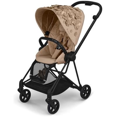 Cybex Mios 2 with Lux Bassinet + Cloud Q Travel System Bundle - Simply Flowers - Nude Beige
