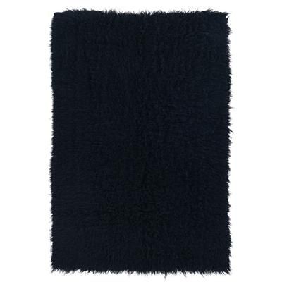 Flokati Black Rug by Linon Home Décor in Black (Size 5'W X 8'L)