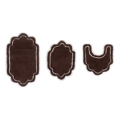 Allure 3-Pc. Bath Rug Set by Home Weavers Inc in Brown