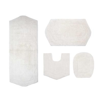 Waterford 4-Pc. Set Bath Rug Collection With Lid Cover by Home Weavers Inc in Ivory
