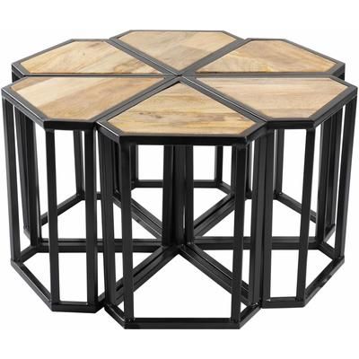 Bozalan 17"H x 31"W x 31"D Modern Coffee Table Black Furniture Piece - Hauteloom