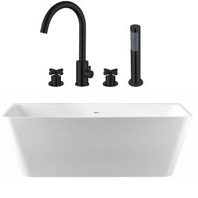 Randolph Morris Axton 59 Inch Acrylic Double Ended Freestanding Bathtub and Faucet Package RMBP39-59-MBF2