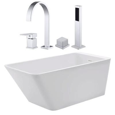 Randolph Morris Hannah 67 Inch Acrylic Contemporary Freestanding Bathtub Package RMBP17-67-CPF3