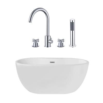 Randolph Morris Hudson 61 Inch Acrylic Double Ended Freestanding Tub and Faucet Package RMA350-CPF2