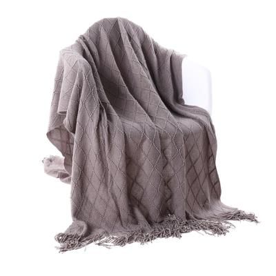 Battilo Home Soft Throw Blanket Warm & Knitted Blankets with Decorative Fringe Lightweight for Bed o by Battilo Home in Grey (Size 52" X 80")