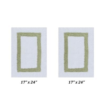Hotel Collections Bath Mat Rug 2 Piece Set (17" X 24" | 17" X 24") by Better Trends in White Sage
