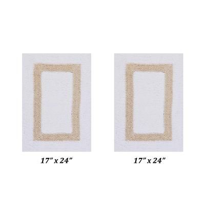 Hotel Collections Bath Mat Rug 2 Piece Set (17" X 24" | 17" X 24") by Better Trends in White Sand