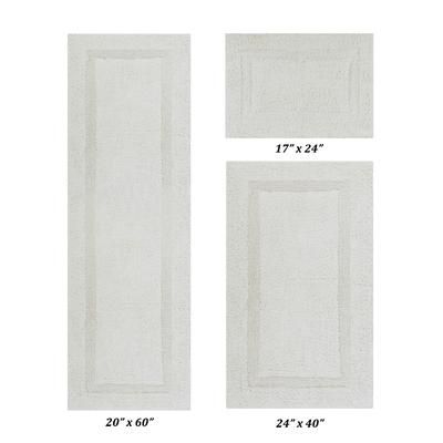 Lux Collectionis Bath Mat Rug 3 Piece Set (20" x 20" | 21" x 34" | 20" x 60") by Better Trends in Ivory
