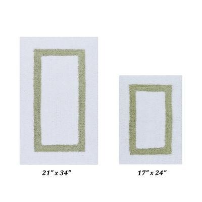 Hotel Collectionis Bath Mat Rug 2 Piece Set (17" x 24" | 21" x 34") by Better Trends in White Sage