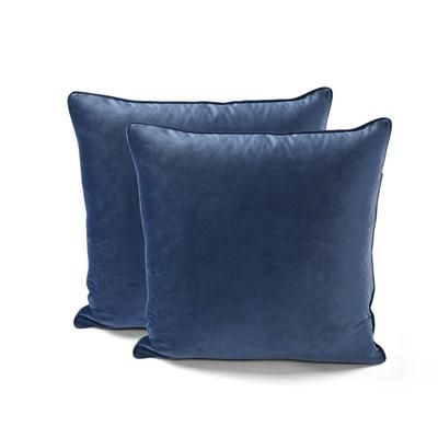 Velvet Solid Soft Decorative Pillow Cover Navy Pair 20x20 - Lush Decor 16T008319