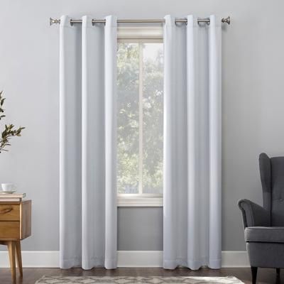 Wide Width Sun Zero Blackout Greenwich Grommet Panel by BrylaneHome in White (Size 40" W 95" L)