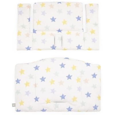 Tripp Trapp High Chair and Cushion with Stokke Tray - Hazy Grey / Stars Multi