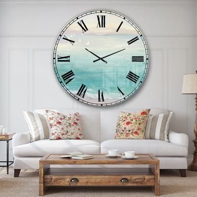 From The Shore Traditional Wall Clock by Designart in Blue