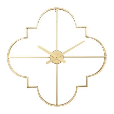 Juniper + Ivory 24 In. x 24 In. Glam Wall Clock Gold Metal - 20788