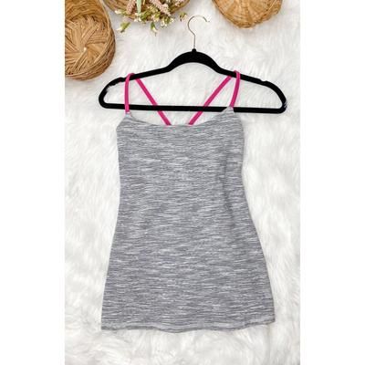 Lululemon Athletica Tops | Lululemon 4 Warrior Tank Heathered Gray Pink | Color: Gray | Size: 4