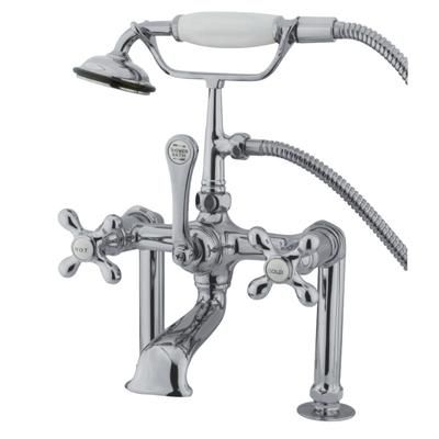 Kingston Brass CC110T1 Vintage 7-Inch Deck Mount Clawfoot Tub Faucet with Hand Shower, Polished Chrome - Kingston Brass CC110T1