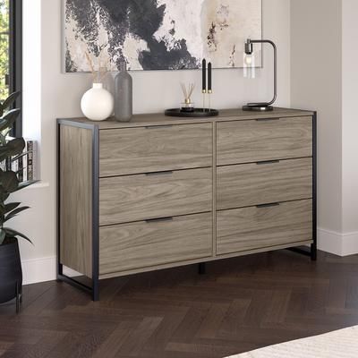 Bush Furniture Atria 6 Drawer Dresser in Modern Hickory - ARS160MHK