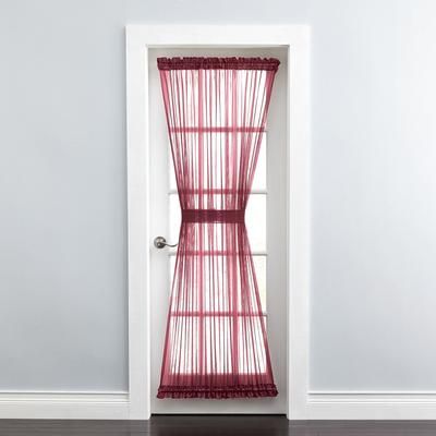 Wide Width BH Studio Sheer Voile Door Panel With Tiebacks by BH Studio in Burgundy (Size 60" W 72" L) Window Curtain