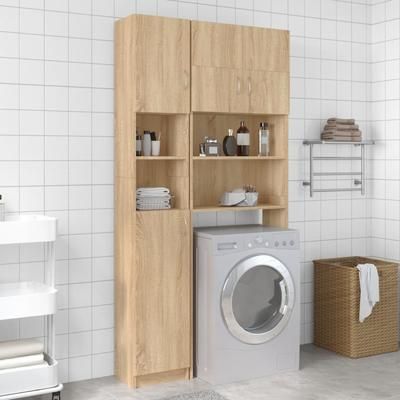 vidaXL Armadio da Bagno Rovere Sonoma 32x25,5x190 cm in Truciolato