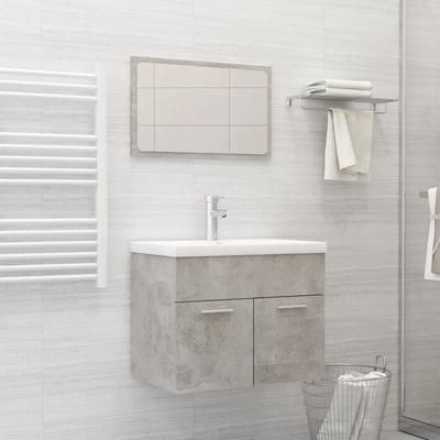 vidaXL Set Mobili da Bagno 2 pz Grigio Cemento in Truciolato