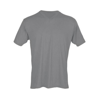 Tultex 207 Blend V-Neck Top in Heather Grey size 2XL | 65/35 Polyester/Cotton