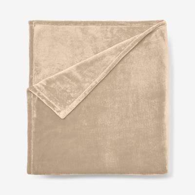 BH Studio Microfleece Blanket by BH Studio in Taupe (Size FL/QUE)