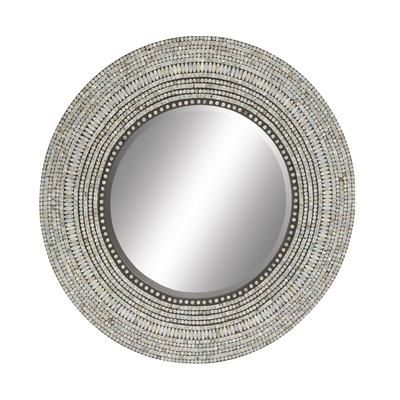 Grey Coastal Wood Wall Mirror by Quinn Living in Grey