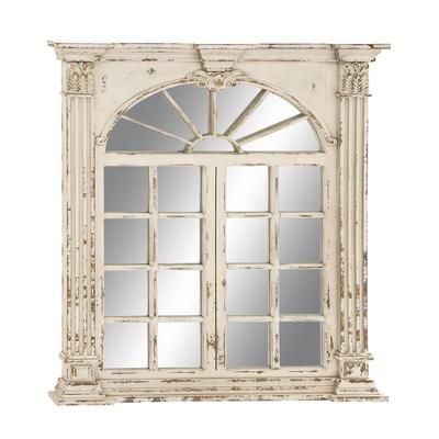 Cream Vintage Wood Floor Mirror by Quinn Living in Cream