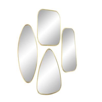 Cosmoliving By Cosmopolitan Set Of 4 Wall Mirror by Quinn Living in Gold