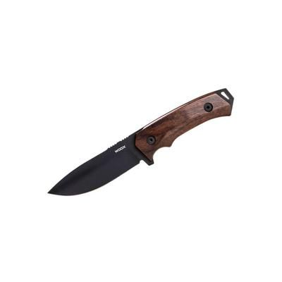 WOOX Rock 62 Fixed Blade Knife 4.25 in Drop Point Mil-Spec Black Sleipner Steel Blade Plain American Walnut Handle BU.KNF001.01